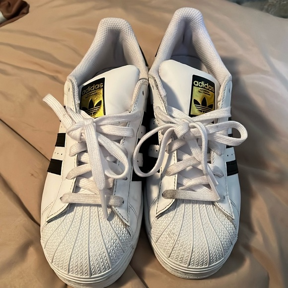 adidas Other - Adidas Superstar White with Black Stripe Shoes - Boys Size 5 1/2